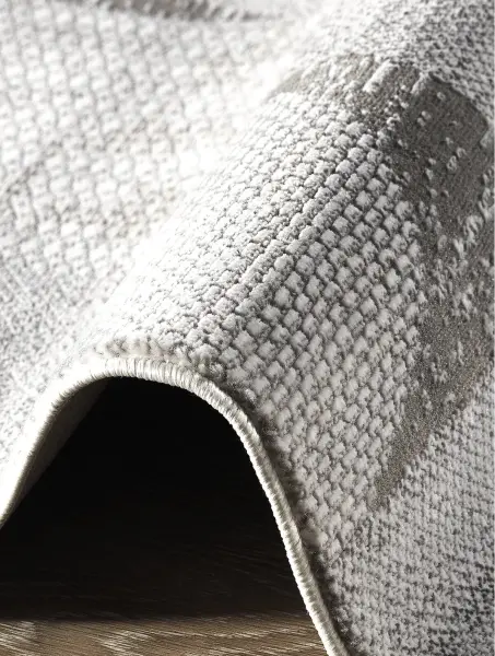 Calme Serisi Gri Renk Yıkanabilir Kaymaz Dokuma Halı T-Hy10