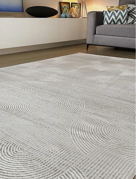 Calme Serisi Bej Renk Yıkanabilir Kaymaz Dokuma Halı T-Hy07