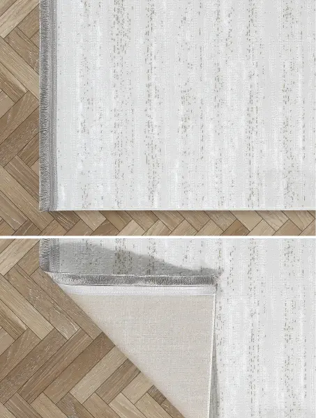 Calme Serisi Bej Renk Yıkanabilir Kaymaz Dokuma Halı T-Hy06