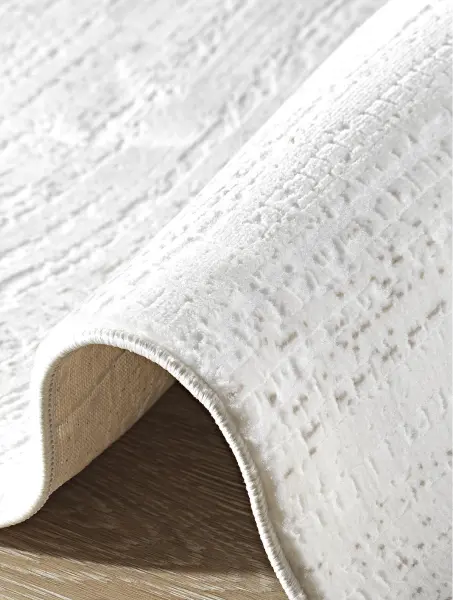 Calme Serisi Bej Renk Yıkanabilir Kaymaz Dokuma Halı T-Hy06