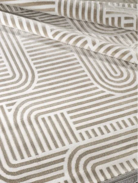 Calme Serisi Bej Renk Yıkanabilir Kaymaz Dokuma Halı T-Hy08