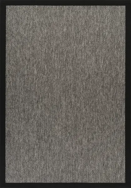 Sisal Serisi Gri Siyah Kaymaz Tabanlı Yıkanabilir Dokuma Halı EM-E906