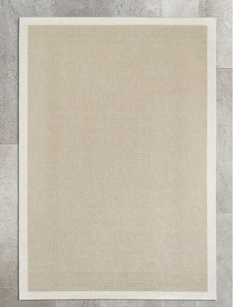 Sisal Serisi Bej Krem Kaymaz Tabanlı Yıkanabilir Dokuma Halı TU-EN10