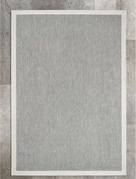 Sisal Serisi Gri Krem Kaymaz Tabanlı Yıkanabilir Dokuma Halı TU-EN07