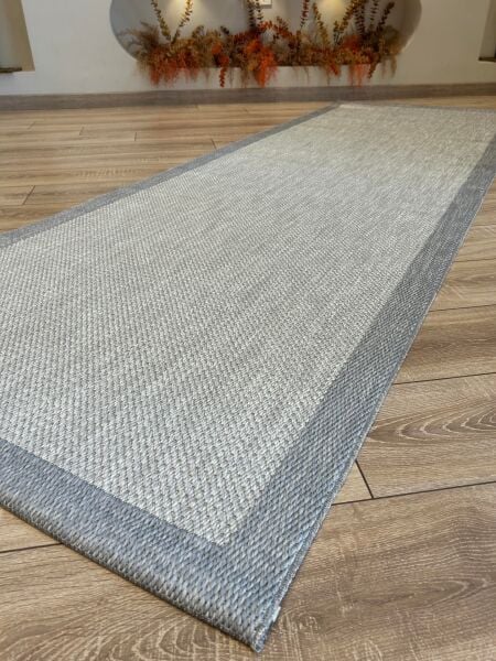 Sisal Serisi Gri Kaymaz Tabanlı Yıkanabilir Dokuma Halı TU-EN08