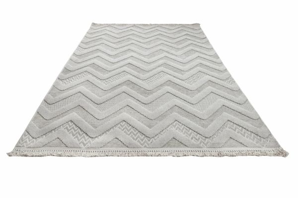 Sofia Serisi Gri Kabartma Dokulu Makine Halısı L-1007 160X230 (4mt2)