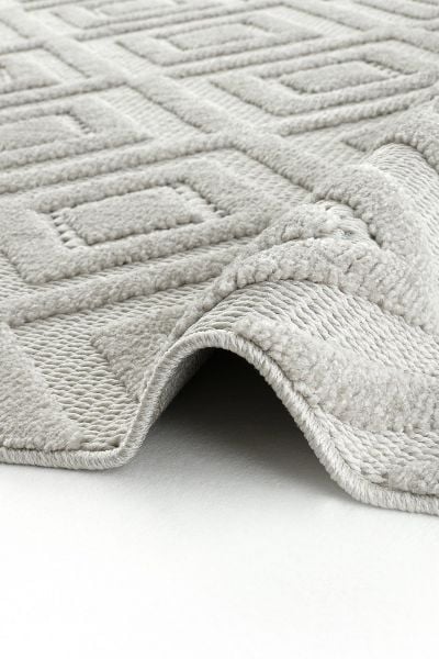 Mabel Serisi Gri Kaymaz Tabanlı Antibakteriyel Makine Halısı L-5451 120x180 (2.5 mt2)