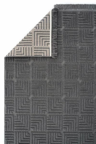 Mabel Serisi Antrasit Kaymaz Tabanlı Yumuşak Makine Halısı L-5440 120x180 (2.5 mt2)