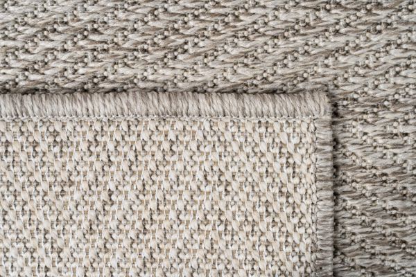 Craft Serisi Gri Balık Sırtı Desen Hasır Dokulu Dokuma Halı S-0455