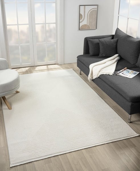 Armony Serisi Akrilik Dokuma Krem Makine Halısı AR007A