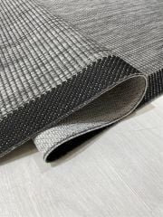 Sisal Serisi Siyah Gri Kaymaz Tabanlı Yıkanabilir Hasır Dokuma Halı TU-0350