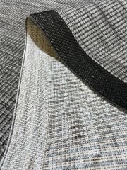 Sisal Serisi Siyah Gri Kaymaz Tabanlı Yıkanabilir Hasır Dokuma Halı TU-0350