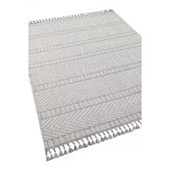 Arya Serisi Gri Modern İskandinav Desenli Makine Halısı T-1073