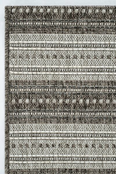 Craft Serisi Antrasit Etnik Desen Hasır Dokulu Halı S-0458