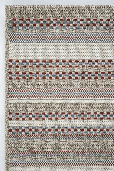 Craft Serisi Bordo Etnik Desen Hasır Dokulu Halı S-0459