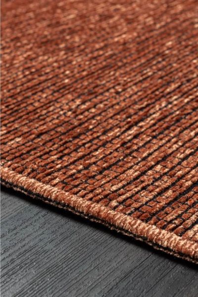 Zett Serisi Kiremit Pamuklu Yıkanabilir Kaymaz Taban Dokuma Kilim 160x230