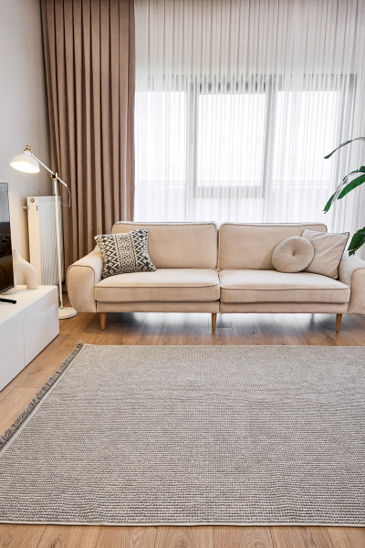 Amore Serisi Gri Yumuşak Makine Halısı AP-8596