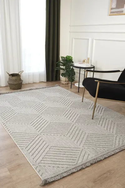 Amore Serisi Gri Renk Yumuşak Dokuma Makine Halısı EM-E609