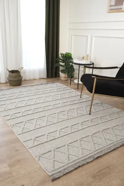 Amore Serisi Gri Renk Yumuşak Dokuma Makine Halısı EM-E612