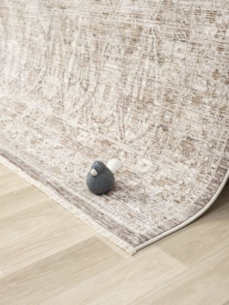 Vintage Serisi Bej Renk Eskitme Desen Dokuma Halı S-P10200