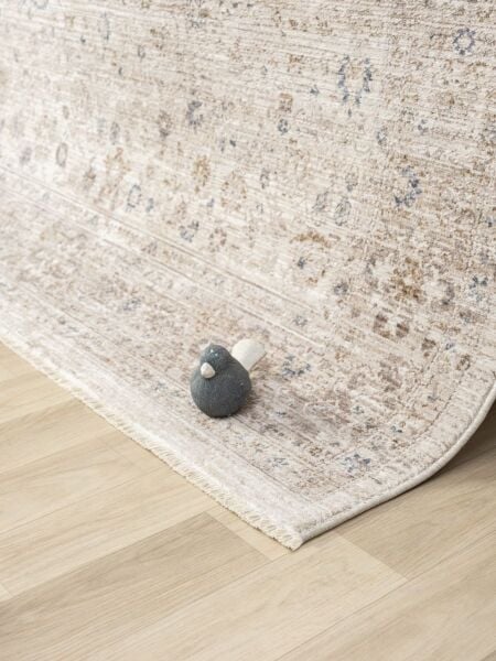 Vintage Serisi Bej Renk Eskitme Desen Dokuma Halı S-P10201