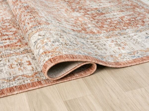 Vintage Serisi Kiremit Renk Eskitme Desen Dokuma Halı S-P10207K