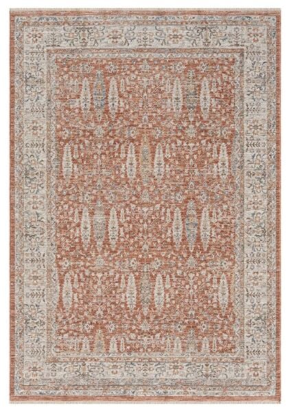 Vintage Serisi Kiremit Renk Eskitme Desen Dokuma Halı S-P10207K